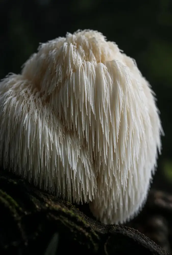 lions mane, close up